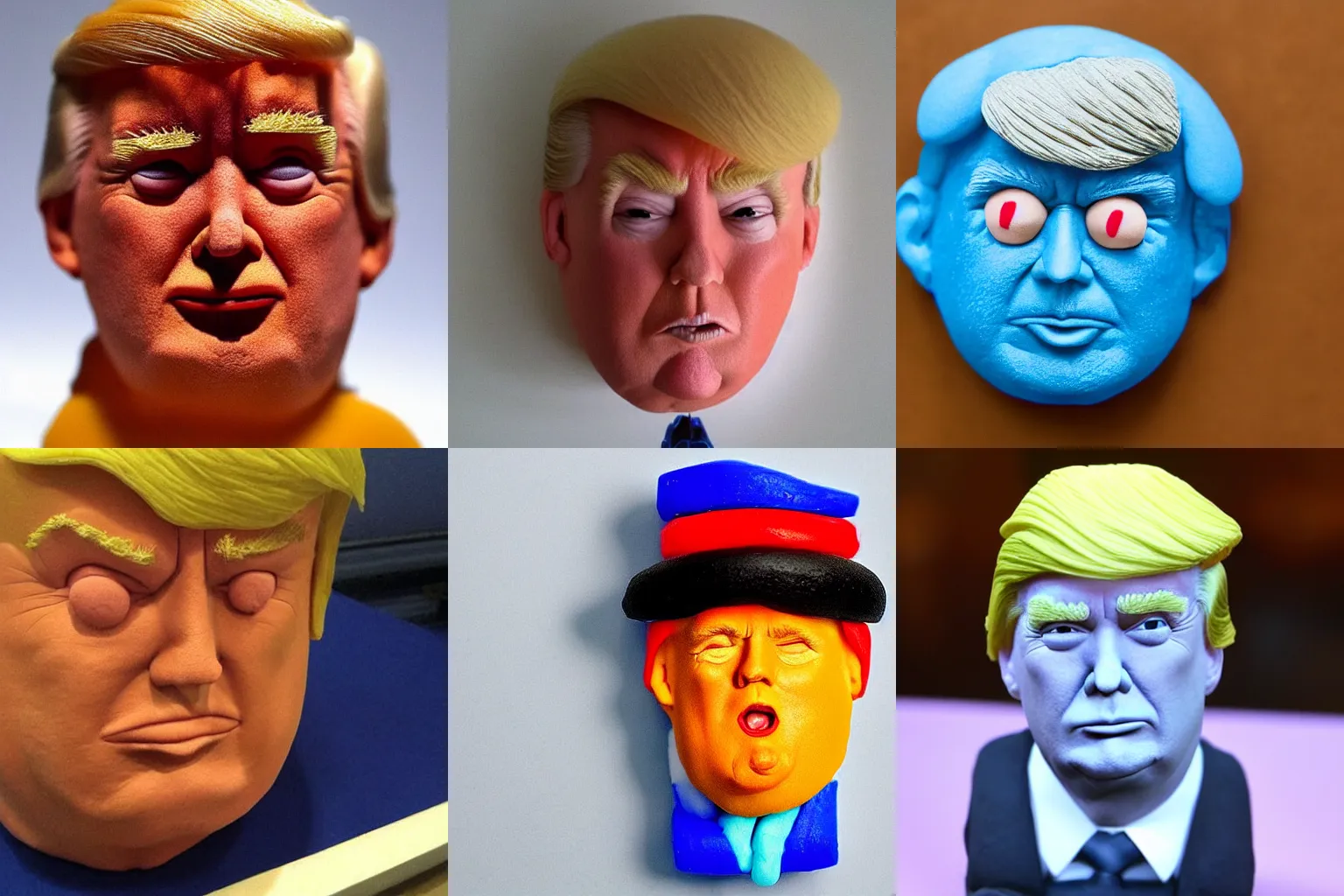 Prompt: donald trump made out of play-doh, hyper realistic,