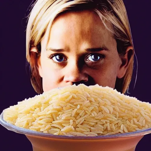 Image similar to a pile of rice double exposure reece witherspoon face