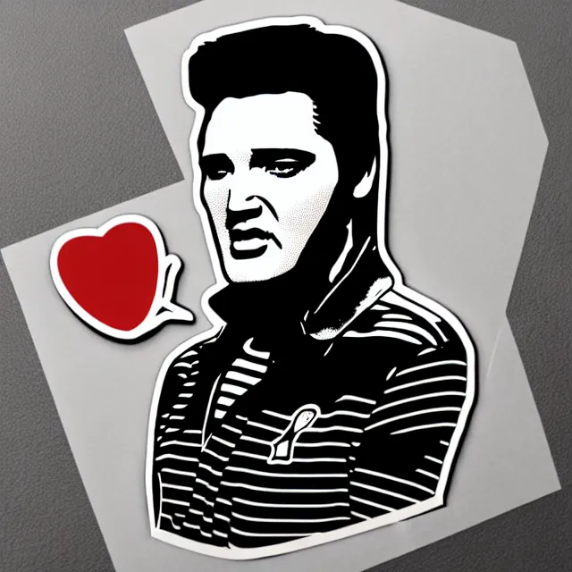 Prompt: svg sticker art of a elvis