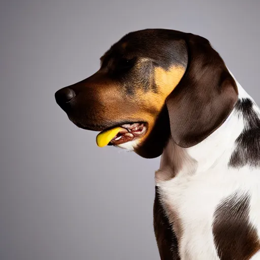 Image similar to dog barking at mirror, studio photography