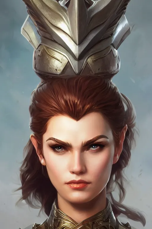 Image similar to amazon valkyrie athena, d & d, fantasy, portrait, highly detailed, headshot, digital painting, trending on artstation, concept art, sharp focus, illustration, art by artgerm and greg rutkowski and magali villeneuve