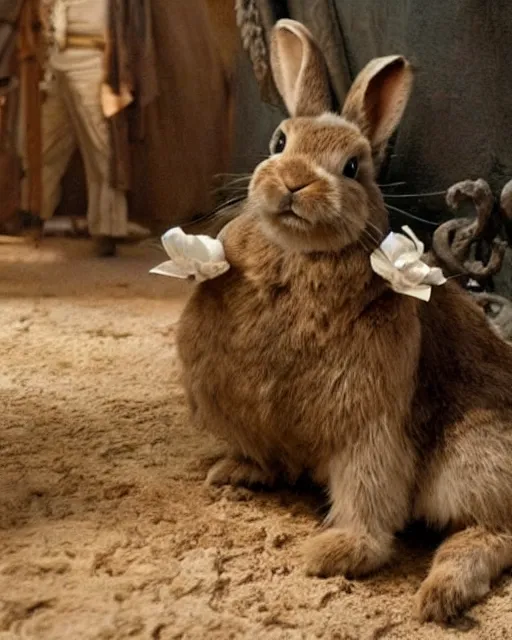 Image similar to A bunny in the movie pirates of the Caribbean ,