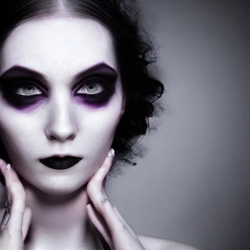 Prompt: pale goth beauty, cinematic lighting, various refining methods, ultra definition, award winning photo