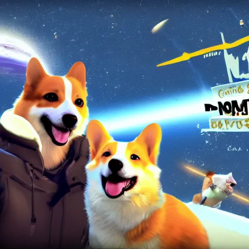 Image similar to Corgis in no man's sky