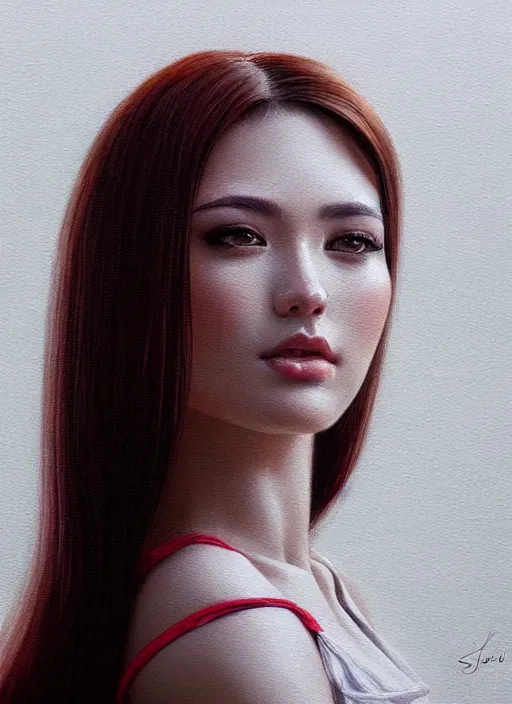 Image similar to photo of a gorgeous young woman in the style of stefan kostic, realistic, sharp focus, 8 k high definition, insanely detailed, intricate, elegant, art by stanley lau and artgerm