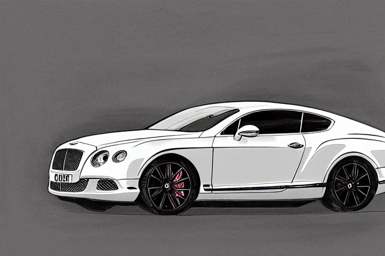 Image similar to Bentley Continental GT drawing with black helium handle