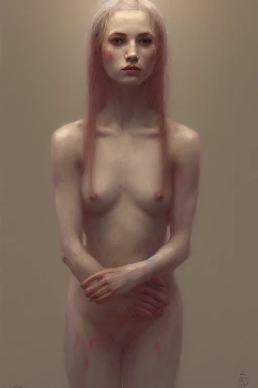 Image similar to Portrait of beautiful pale T\'Pol, artstation, painted by Wayne Barlowe and Greg Rutkowski and zdislav beksinski and Ruan Jia and Mandy Jurgens and Artgerm and william-adolphe bouguereau