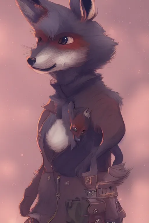 Image similar to a fox fursona, trending on artstation, by kawacy, furry art, digital art, steampunk, high quality, backlighting