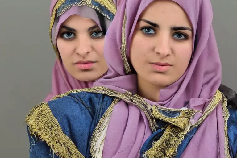 Image similar to zarqa al yamama beautiful female blue eyed arab