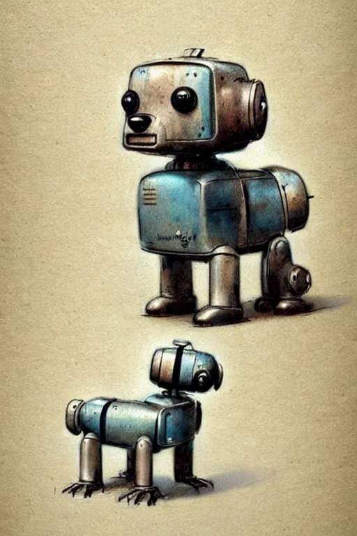 Image similar to (((((1950s retro robot dog . muted colors.))))) by Jean-Baptiste Monge !!!!!!!!!!!!!!!!!!!!!!!!!!!