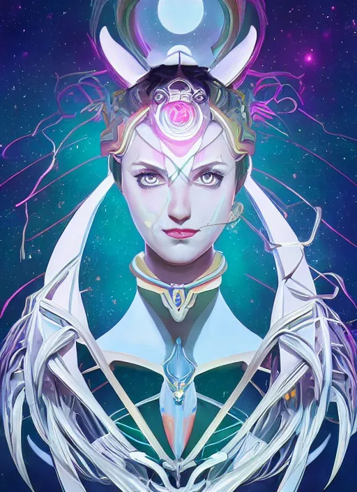 Image similar to symmetry!! portrait of sailor moon! alien in the style of horizon zero dawn, machine face, intricate, elegant, highly detailed, digital painting, artstation, concept art, smooth, sharp focus, illustration, art by artgerm and greg rutkowski and alphonse mucha, 8 k