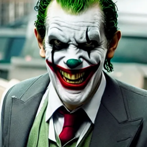 Prompt: film still of Denzel Washington as joker in the new Joker movie