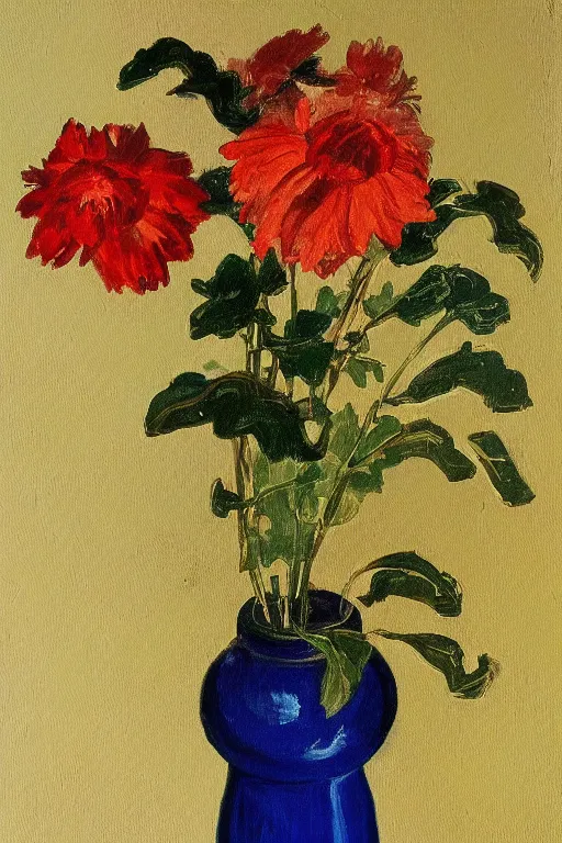 Image similar to painting of a vase in the style of maria m. c.