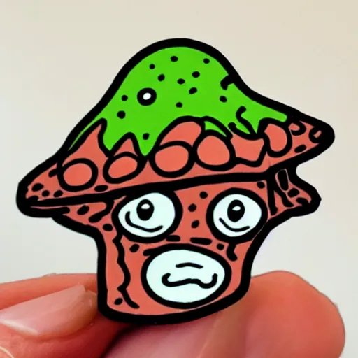 Prompt: cute mushroom with face sticker