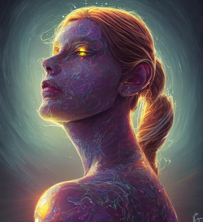 Prompt: a portrait of a beautiful elegant elemental entity, highly detailed, backlit, strong rim light, digital painting, HDRI, by Dan Mumford, vivid colors, high contrast,8k resolution, intricate, photorealistic, smooth