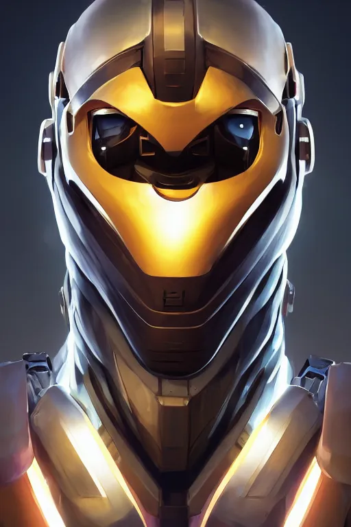 Image similar to epic mask helmet robot ninja portrait stylized as fornite style game design fanart by concept artist gervasio canda, behance hd by jesper ejsing, by rhads, makoto shinkai and lois van baarle, ilya kuvshinov, rossdraws global illumination radiating a glowing aura global illumination ray tracing hdr render in unreal engine 5