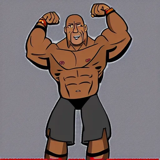 Image similar to dwayne johnson in the style of animated gravity falls