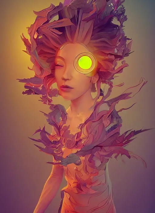 Image similar to colourful caricature - 3 d vfx art - of the sun, art style by james jean & hsiao - ron cheng, character concept art, unreal engine render, digital illustration, sharp, intricate detail, volumetric light, ray tracing, soft light, symmetric, pinterest, artstation, behance,