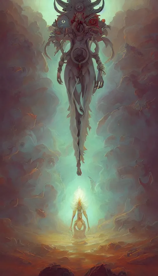 Image similar to psytrance artwork, by peter mohrbacher