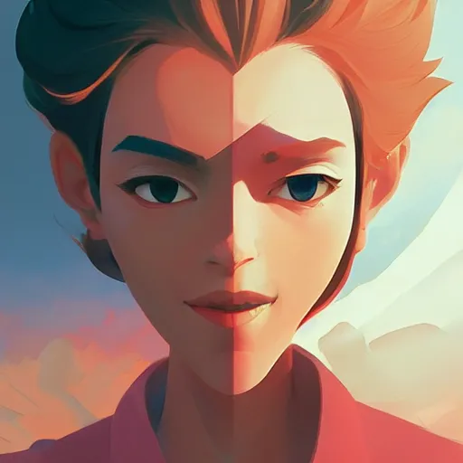 Image similar to face icon stylized minimalist rockoa €™ s modern life, loftis, cory behance hd by jesper ejsing, by rhads, makoto shinkai and lois van baarle, ilya kuvshinov, rossdraws global illumination