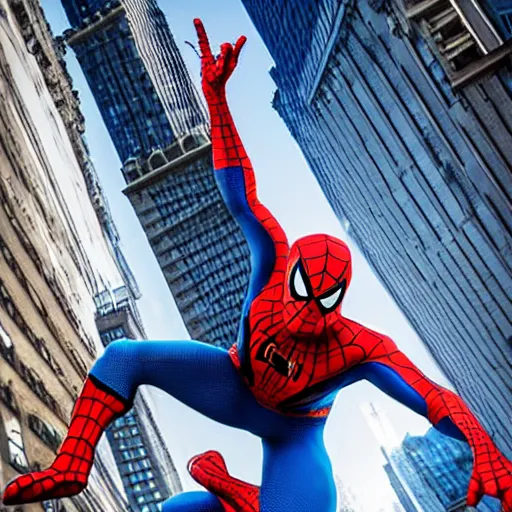 Prompt: spider man photorealistic in the city of new york - n 9