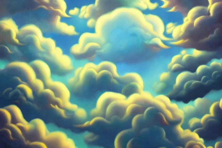 Image similar to a huge flock of many smooth puffy marvelous clouds. whirling ultra detailed gemstone crystals, art nouveau jungle environment, playful, award winning art, epic dreamlike fantasy landscape, ultra realistic,