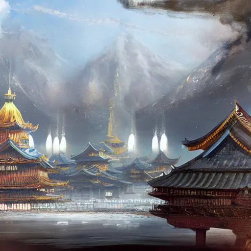 Image similar to concept art by jama jurabaev, imperial palace