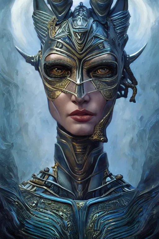 Image similar to Mystical Valkyrie, Portrait of a beautiful female Atlantean Anubis Alien Warrior, Regal, Realistic, Refined, Detailed Digital Art, Oil Painting, Michael Cheval, Esao Andrews, Art Frahm, Steampunk, Walt Disney (1937), Highly Detailed, Cinematic Lighting, Unreal Engine, 8k, HD