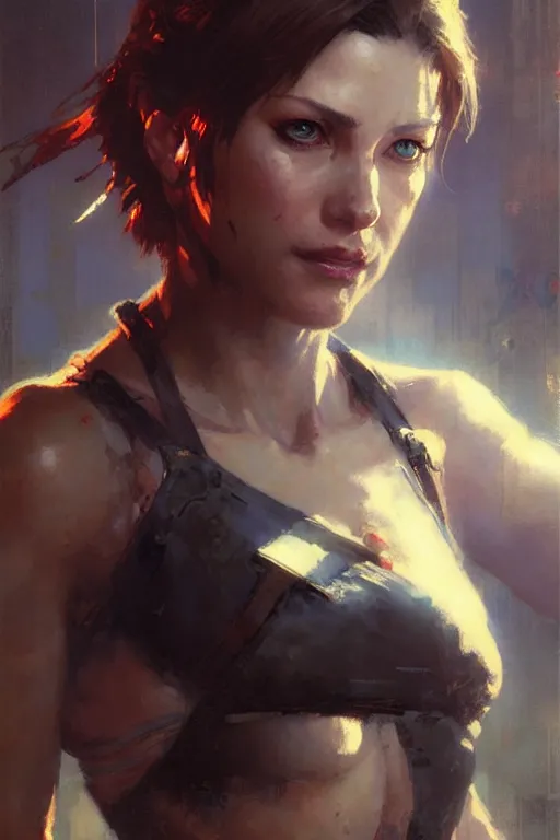 prompthunt: Jill Valentine from Resident Evil 3 Remake, highly detailed,  portait, character art by Fiona Staples.