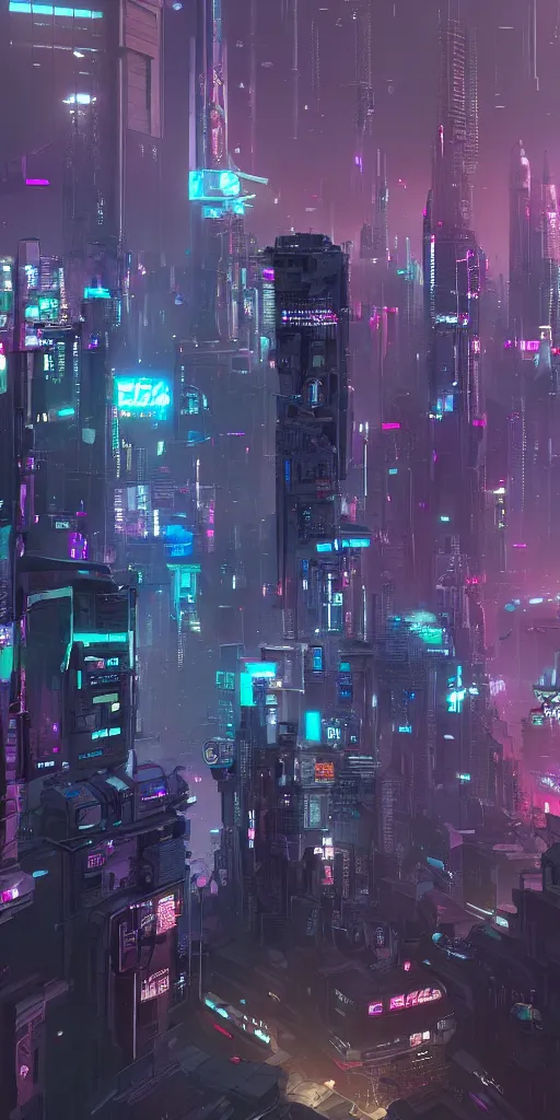 Prompt: Cyberpunk city, Beeple