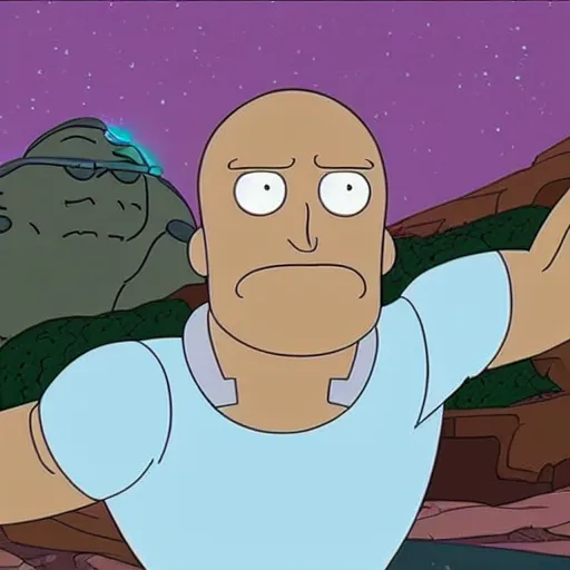 Image similar to dwayne johnson in rick and morty 4 k detailed