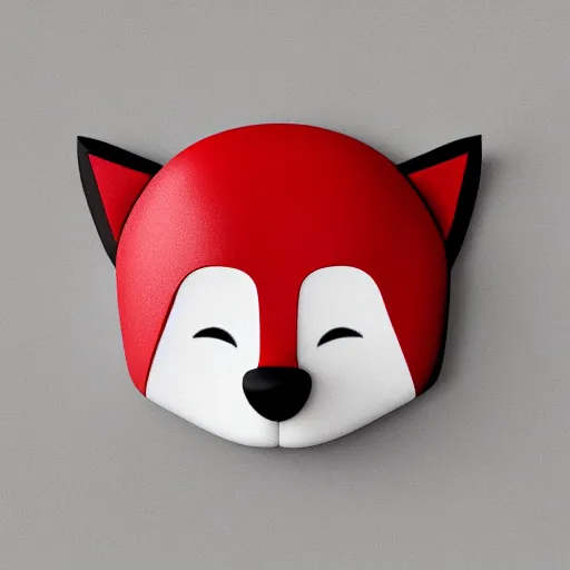 Prompt: isometric fox icon made of clay white background trending on ArtStation