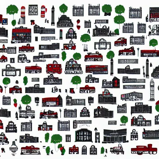 Image similar to London in the style of South Park animation