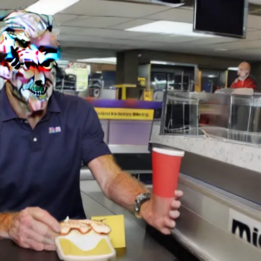 Prompt: Joe biden working at McDonalds