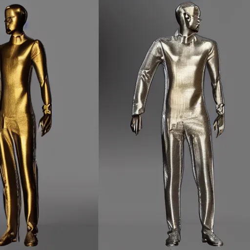 Image similar to a holographic metal manequin, intricate unreal engine 5 creation