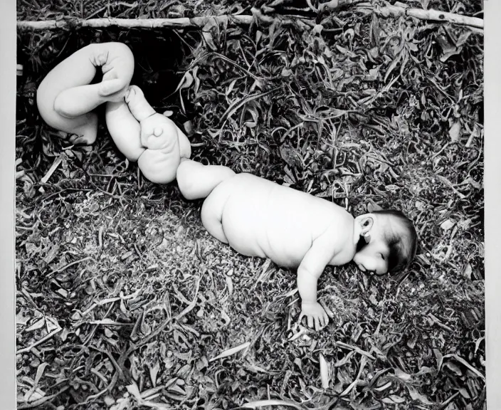 Image similar to the cyclical theory of becoming, dissolution and interdependence between the world of nature and human events by Anne Geddes, Henri Cartier-Bresson