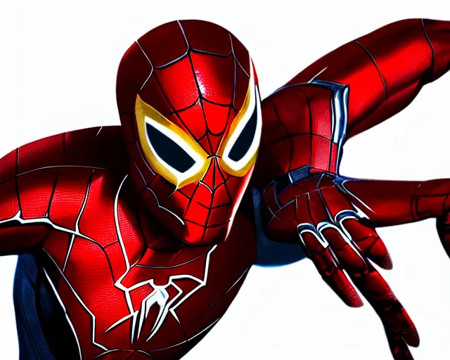 Image similar to photorealistic sketch of the mcu iron spider