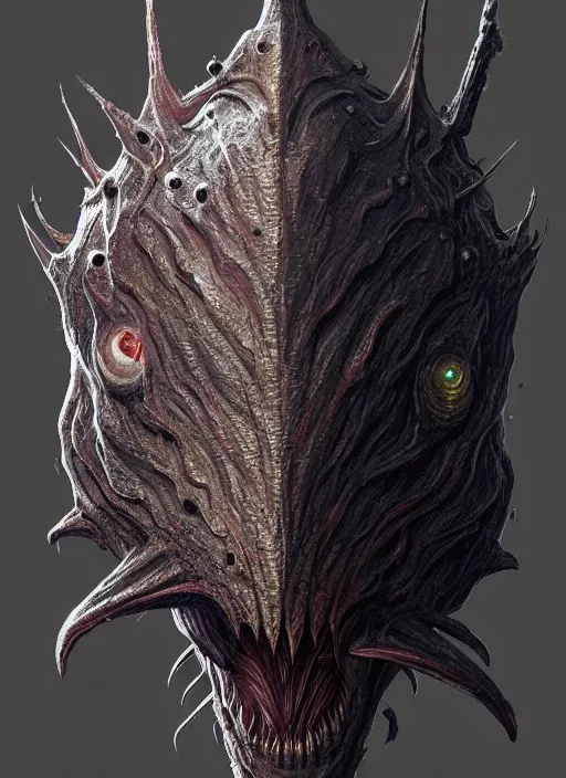 Prompt: anthropomorphic 2 4 - cell head in edgy darkiron anglerfish, intricate, elegant, highly detailed animal monster, digital painting, artstation, concept art, smooth, sharp focus, illustration, art by artgerm, wayne barlowe, trending on artstation and greg rutkowski and alphonse mucha, 8 k