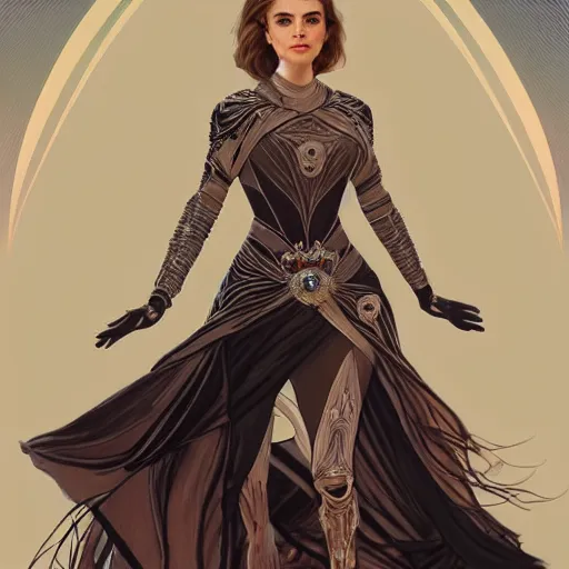 Prompt: A combination of Victoria Justice's and Grace Kelly's and Emma Watson's appearances as a Titan from Destiny, full body portrait, western, D&D, fantasy, intricate, elegant, highly detailed, digital painting, artstation, concept art, matte, sharp focus, illustration, art by Artgerm and Greg Rutkowski and Alphonse Mucha
