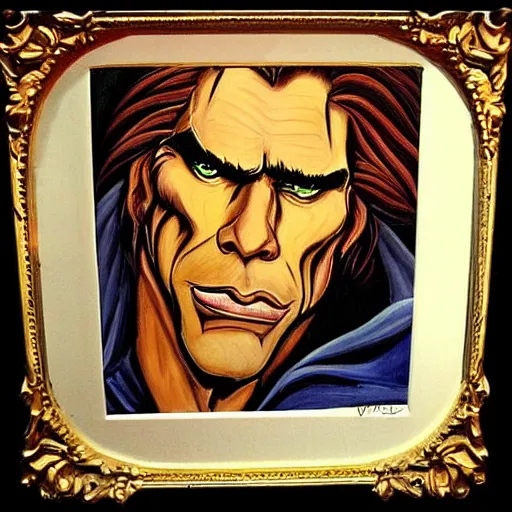 Image similar to painting of vincent from beauty and the beast, ron perlman, beautiful, detailed