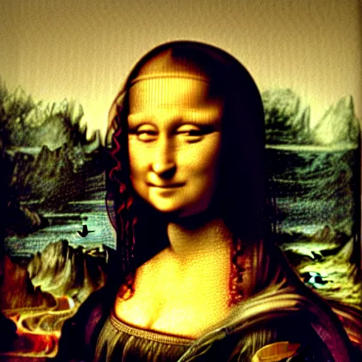 Prompt: ((the mona lisa)), cracked