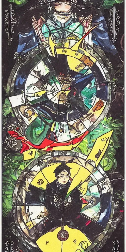 Image similar to balanced Wheel of Fortune tarot card by Koyoharu Gotouge