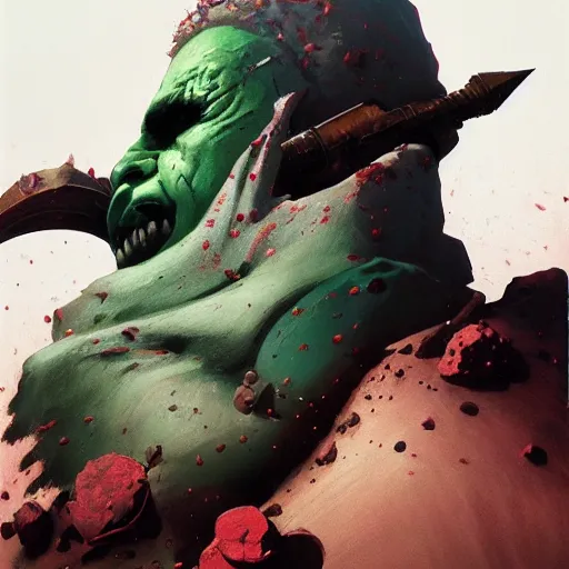 Image similar to 4k headshot of Spawn from Macfarlane comics , killing with green fire by Craig Mullins, ilya kuvshinov, krenz cushart, epic , artgerm trending on artstation by Edward Hopper and Dan Mumford and WLOP and Rutkovsky, beksinski carl spitzweg moebius and tuomas kocar, intricate artwork by caravaggio, Unreal Engine 5, Lumen, Nanite , 4K headshot of godlike clown with defined arms and open hands and bloody clothes with giant mandala wings , intricate face , flawless anime cel animation by Kentaro Miura, psychedelic , highly detailed upper body , professionally post-processed , beautiful, scary, symmetry accurate features, epic, octane rendered, anime masterpiece, accurate