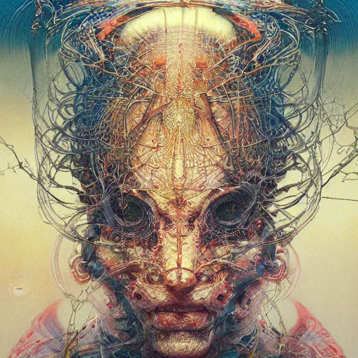 Prompt: detailed image of Ra by Ayami Kojima, Amano, Karol Bak, Greg Hildebrandt, and Mark Brooks, rich deep colors. Beksinski painting, part by Adrian Ghenie and Gerhard Richter. art by Takato Yamamoto. masterpiece . intricate artwork by Tooth Wu and wlop and beeple, greg rutkowski, very coherent symmetrical artwork, cinematic, hyper realism, high detail, octane render, unreal engine, 8k, Vibrant colors, Smooth gradients, High contrast, depth of field. by Katsuhiro Otomo, full body character drawing, inspired by Evangeleon, clean ink detailed line drawing, intricate detail, extremely detailed. painting by Arthur Rackham, Eugene de Blaas, Frederic Leighton