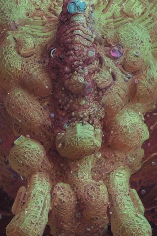 Prompt: photorealistic portrait photograph of stephen hillenburg as a complex sponge structure, upper body, fantasy, handsome, depth of field, soft focus, highly detailed, intricate, realistic, national geographic cover, soft glow, textured, artstation, concept art, sharp focus, illustration, art by artgerm and greg rutkowski and alphonse mucha