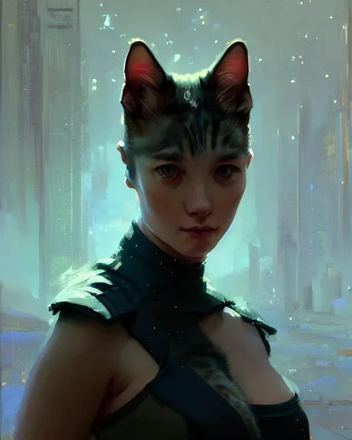 Image similar to a potrait of a space fanstasy cat, fine details. night setting. realistic shaded lighting poster by ilya kuvshinov katsuhiro, artgerm, jeremy lipkin and michael garmash, unreal engine, radiant light, detailed and intricate environment, digital art, trending on art station