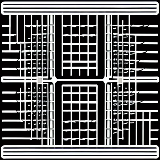 Prompt: scifi control panel texture, by jack kirby, rectangle bars + random circles = connecting randomly, flat, vector, organic ink, black and white only