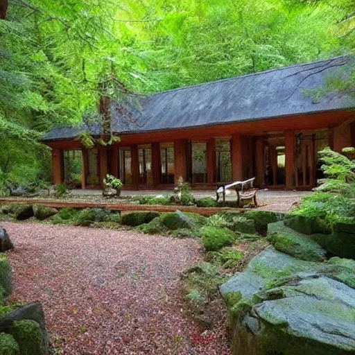 Prompt: very beautiful house in the forest