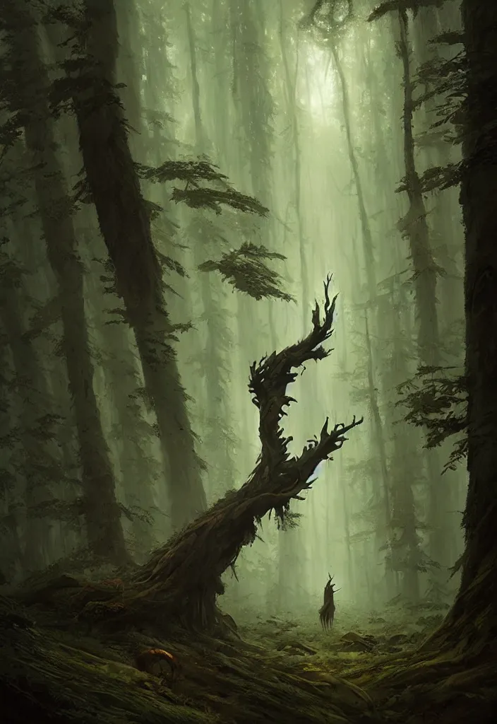 Image similar to Spirit soul of forest, by Greg Rutkowski