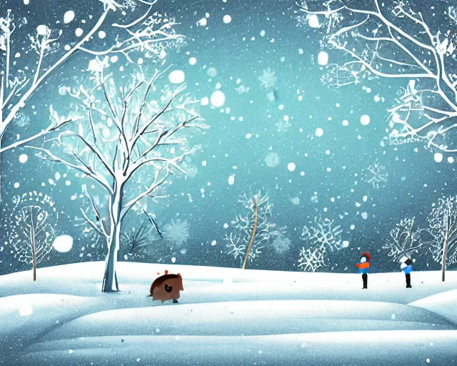 Image similar to winter illustration style